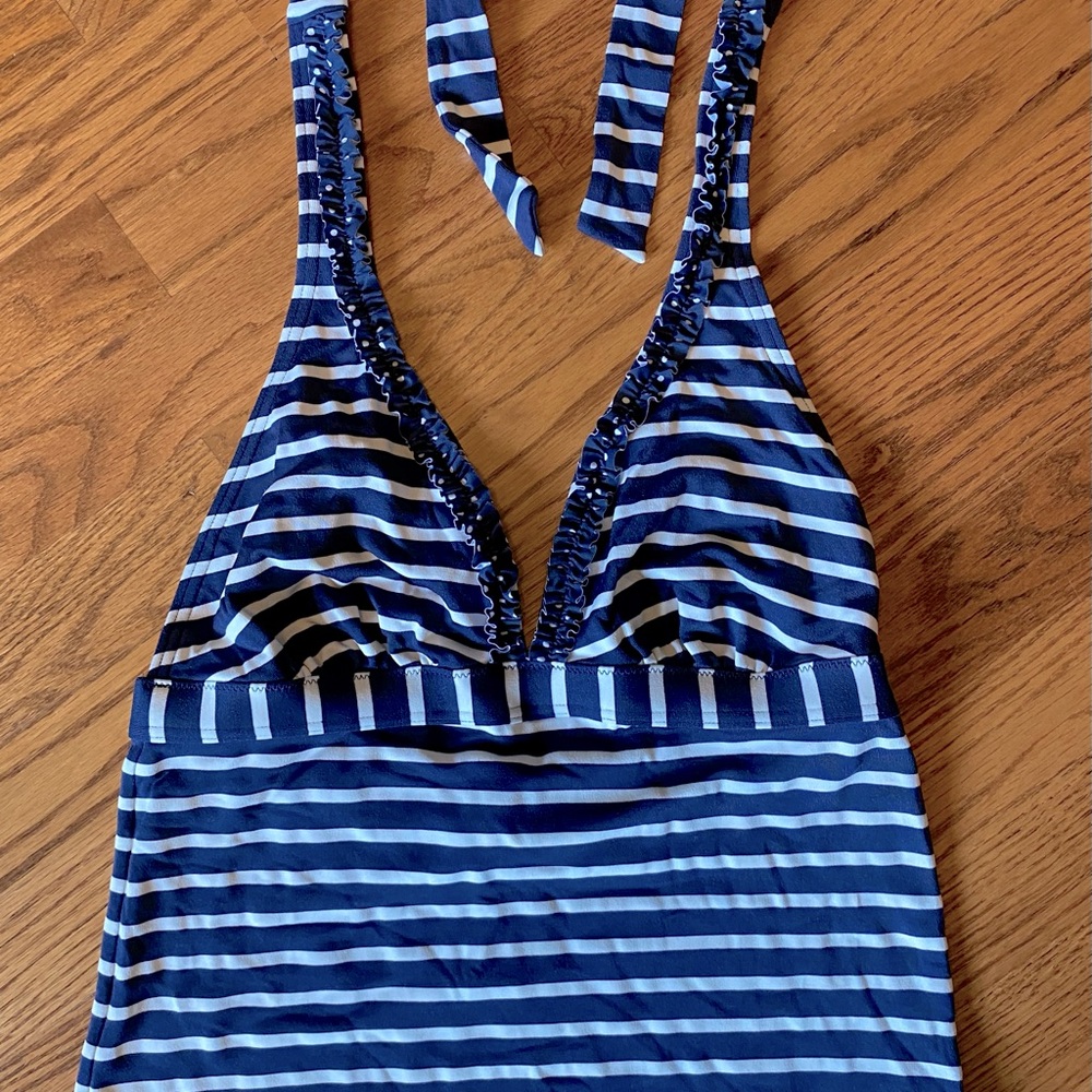 Boden 3-piece navy/white bikini and tankini size 8